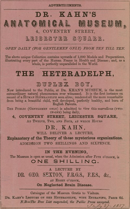Advert for Dr. Kahn