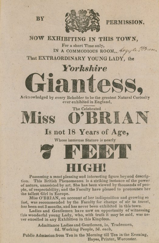 Advert for an Appearance of Miss O