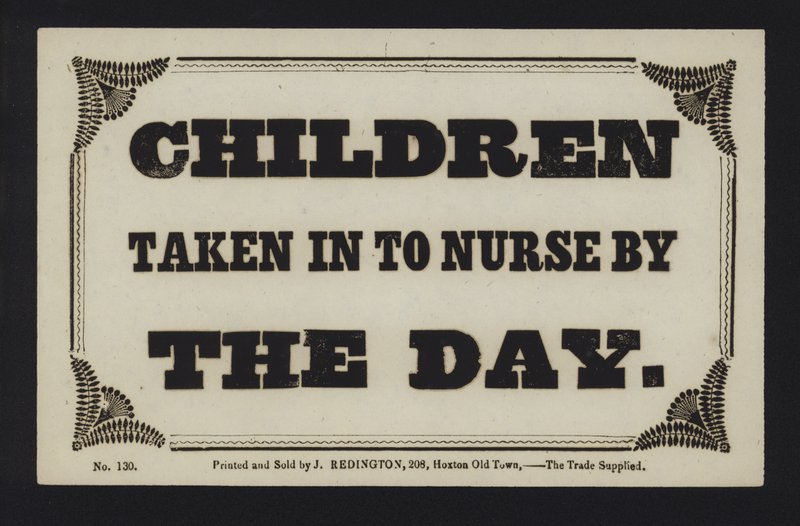 Advertisement: Children Taken in to Nurse by the Day by English School
