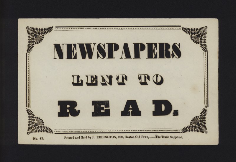 Advertisement: Newspapers Lent to Read by English School