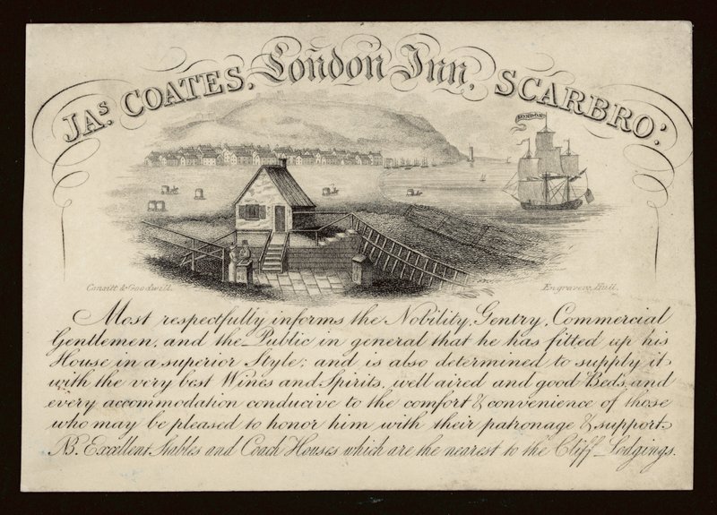 Advertisement for the London Inn, Scarborough, Yorkshire by English School