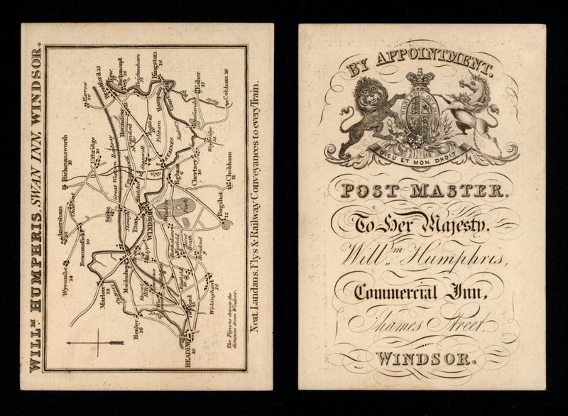 Advertisement for the Swan Inn, Windsor, Berkshire, landlord William Humphries by English School