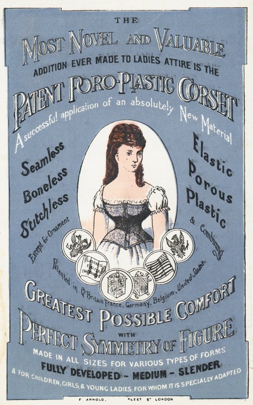 Advertisement for the Patent Poro-Plastic Corset by English School