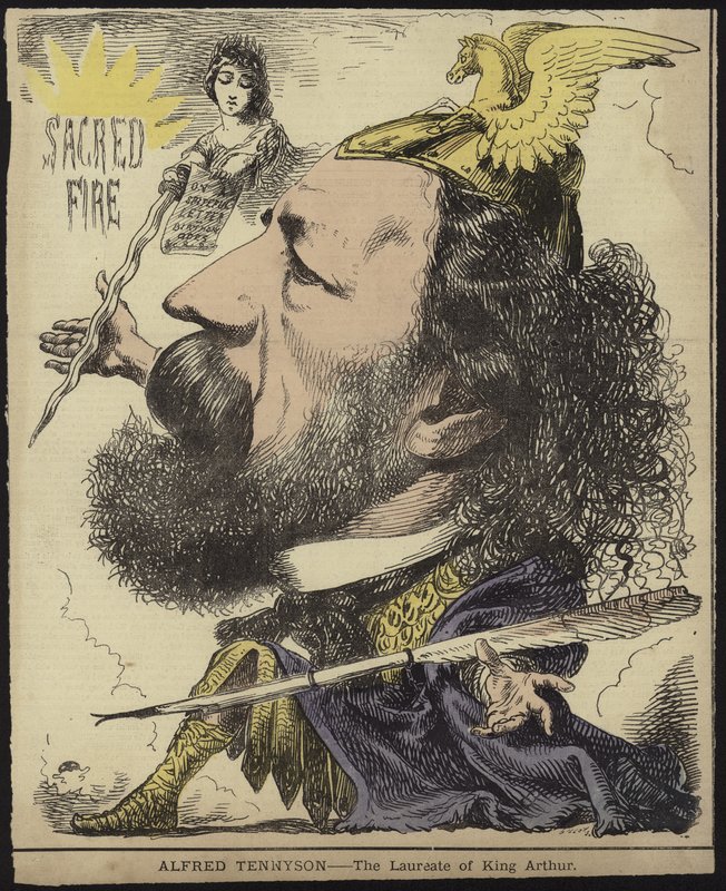 Alfred Tennyson - The Laureate of King Arthur by English School