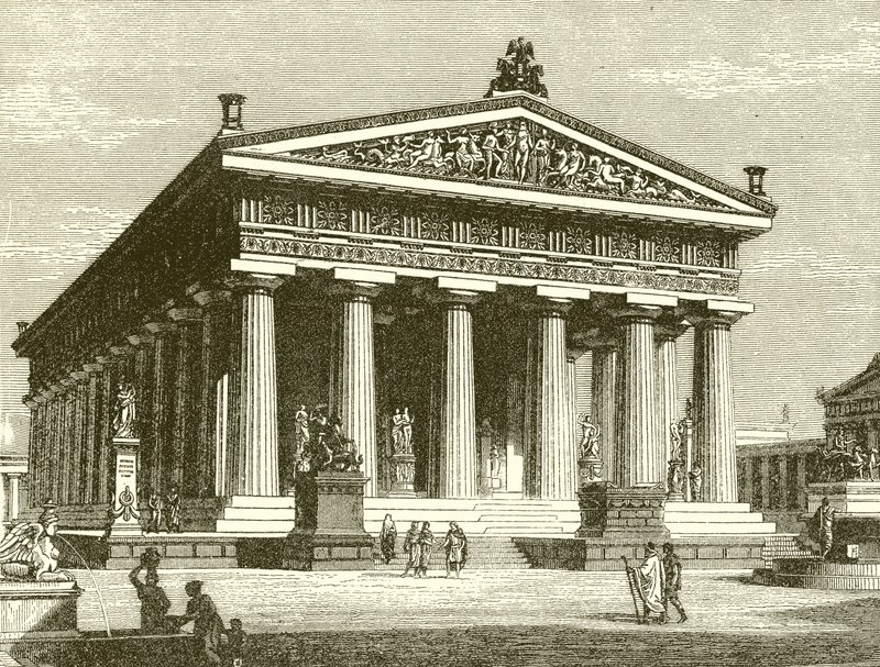 An Early Doric Temple: The Sanctuary of Poseidon at Paestum by English School