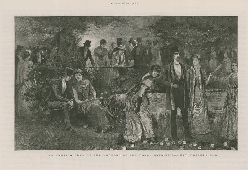 An Evening Fete at the Gardens of the Royal Botanic Society by English School