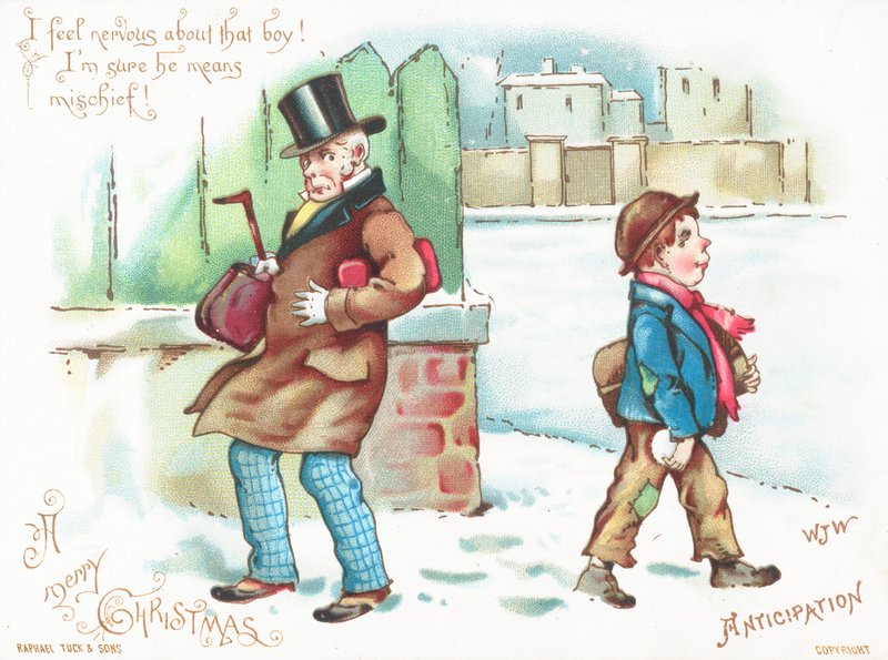Anticipation! Man feeling threatened! by English School