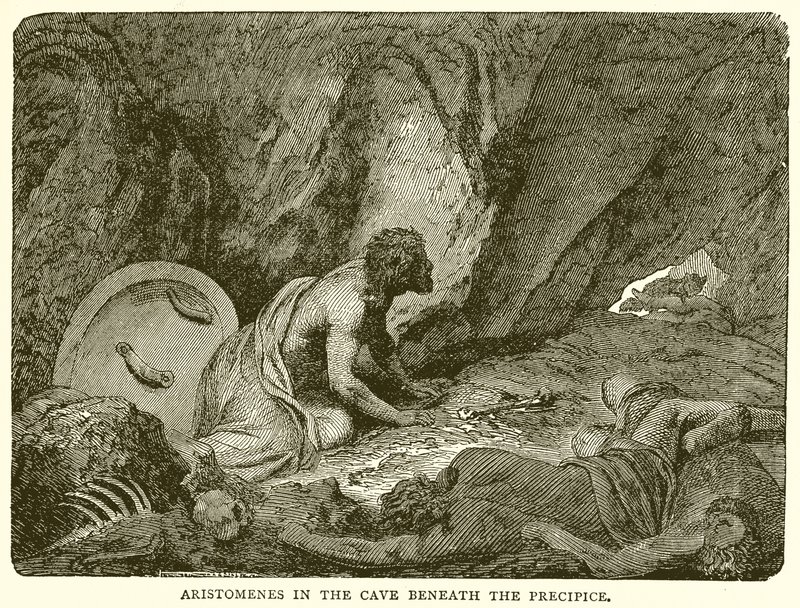 Aristomenes in the Cave Beneath the Precipice by English School