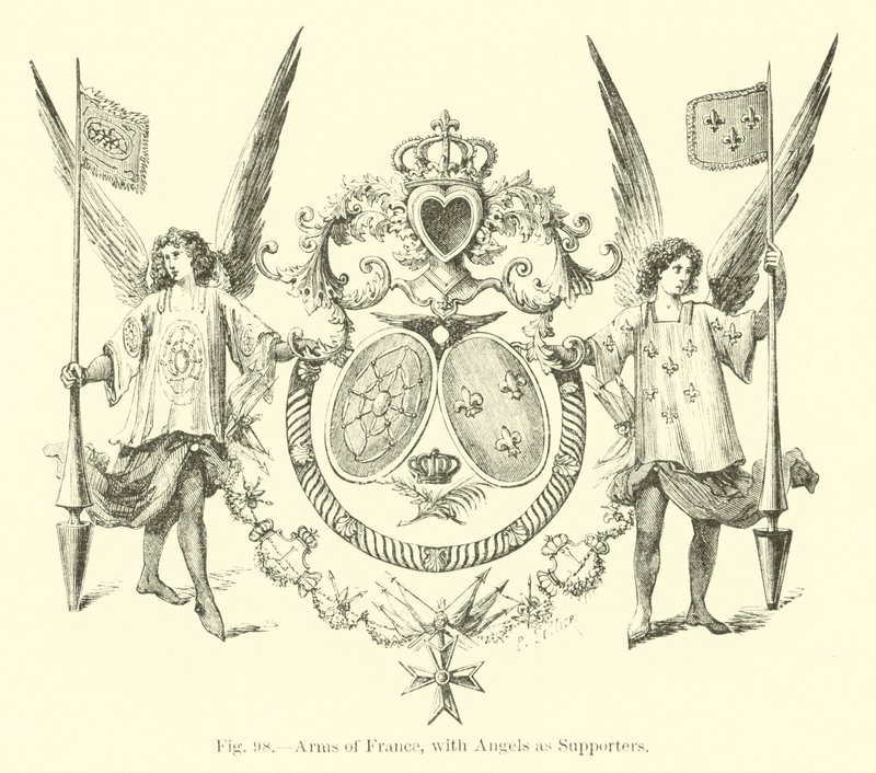 Arms of France, with Angels as Supporters by English School