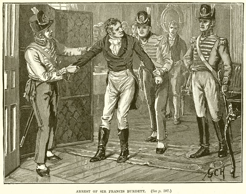 Arrest of Sir Francis Burdett by English School