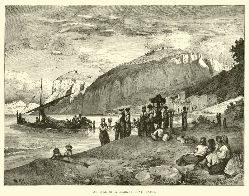Arrival of a Market Boat, Capri by English School