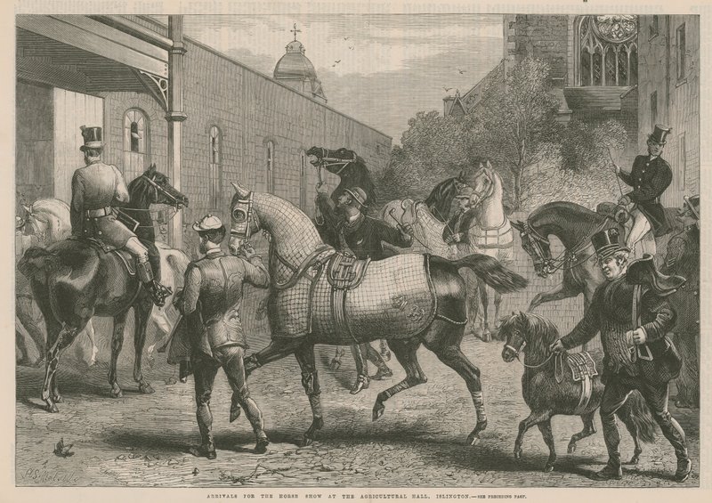 Arrivals for the Horse Show at the Agricultural Hall by English School