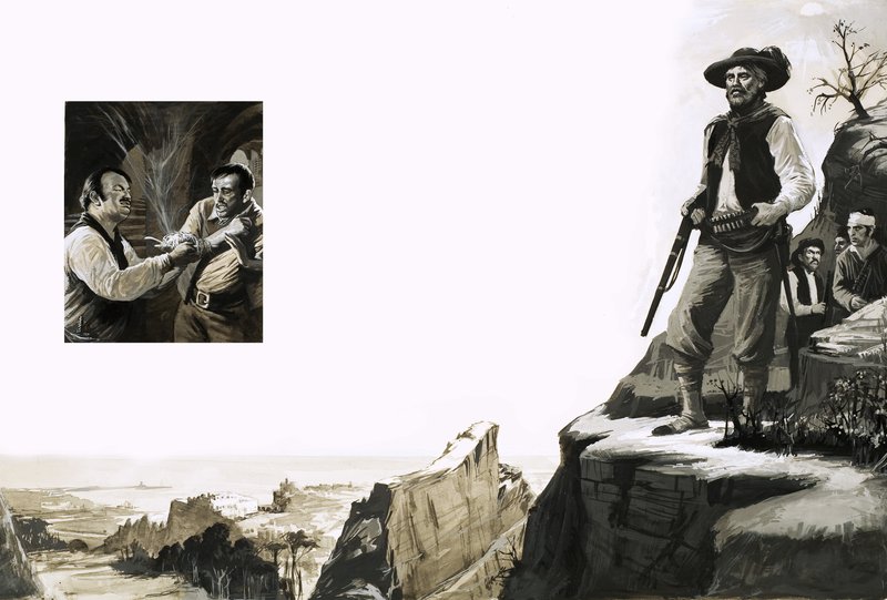 Bandits of the Italian Hills Including (Inset) a Member of the Camorra by English School