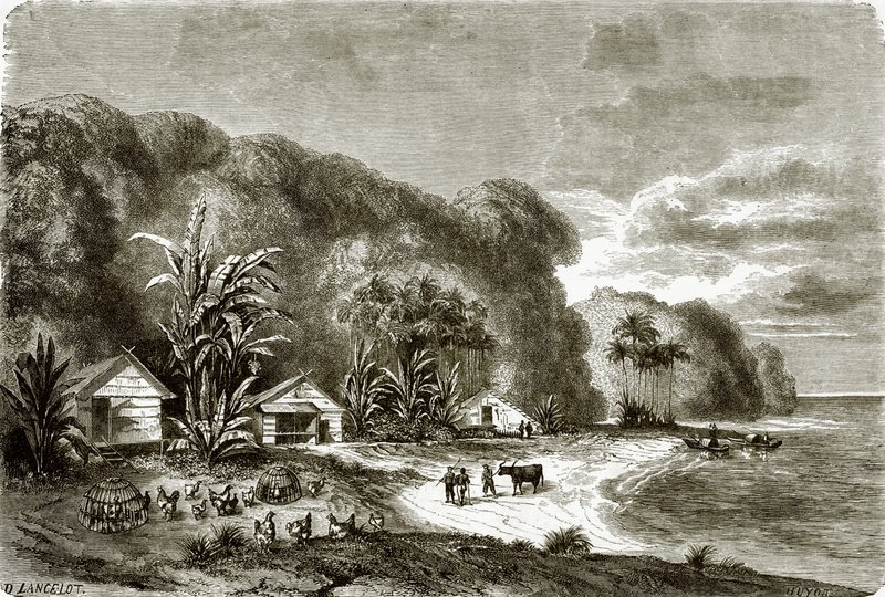 Banks of the River Saigon by English School