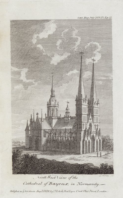 Bayeux Cathedral, Normandy, 1819 by English School