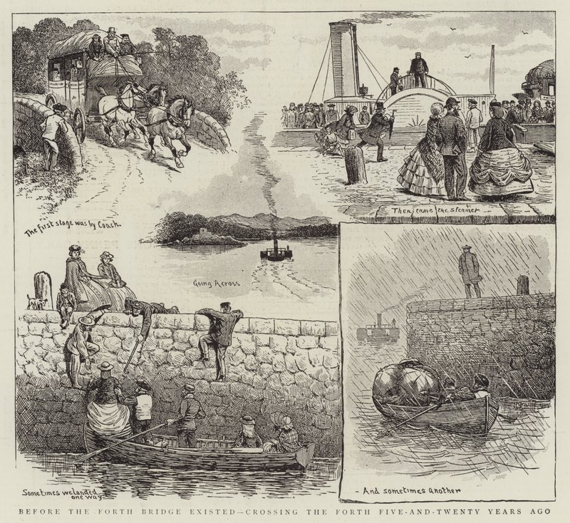Before the Forth Bridge existed, crossing the Forth Five-and-Twenty Years ago by English School