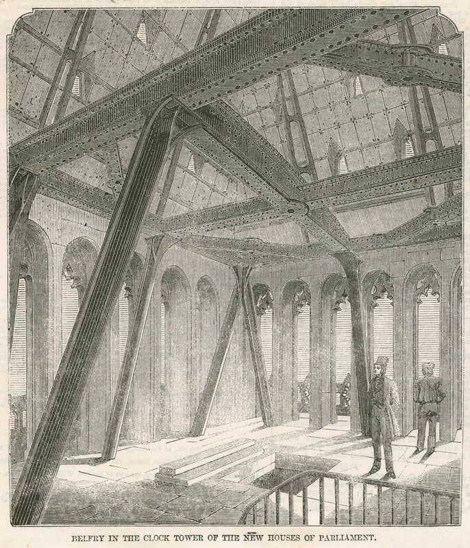Belfry in the Clock Tower of the new Houses of Parliament by English School