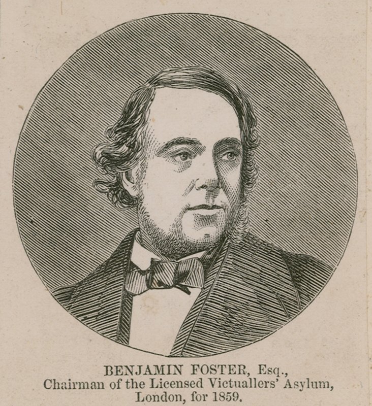 Benjamin Foster, Chairman of the Licensed Victuallers Asylum, London, 1859 by English School