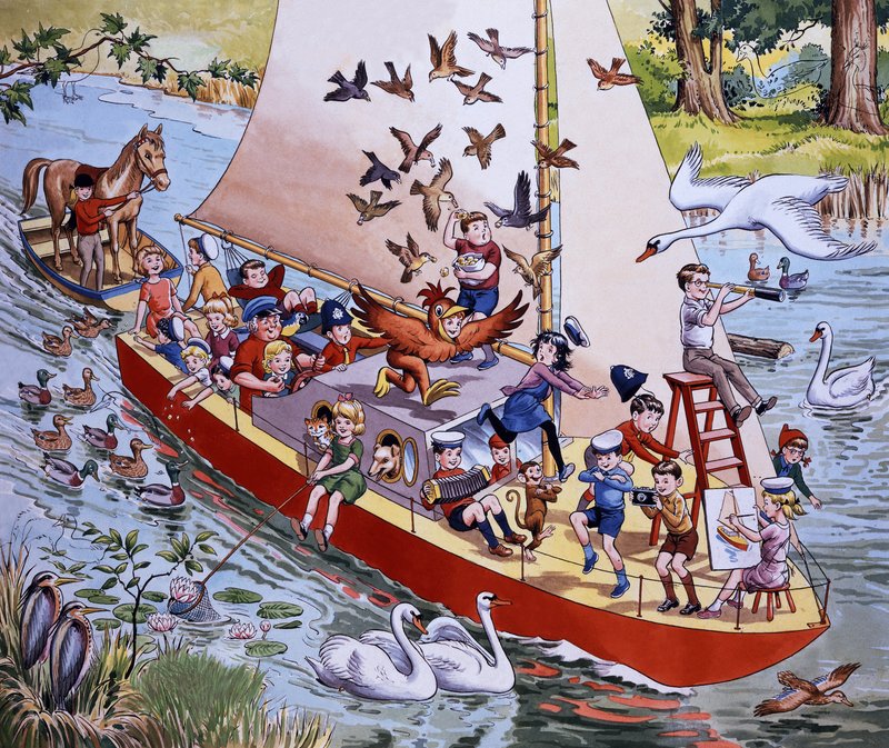 Boat scene by English School