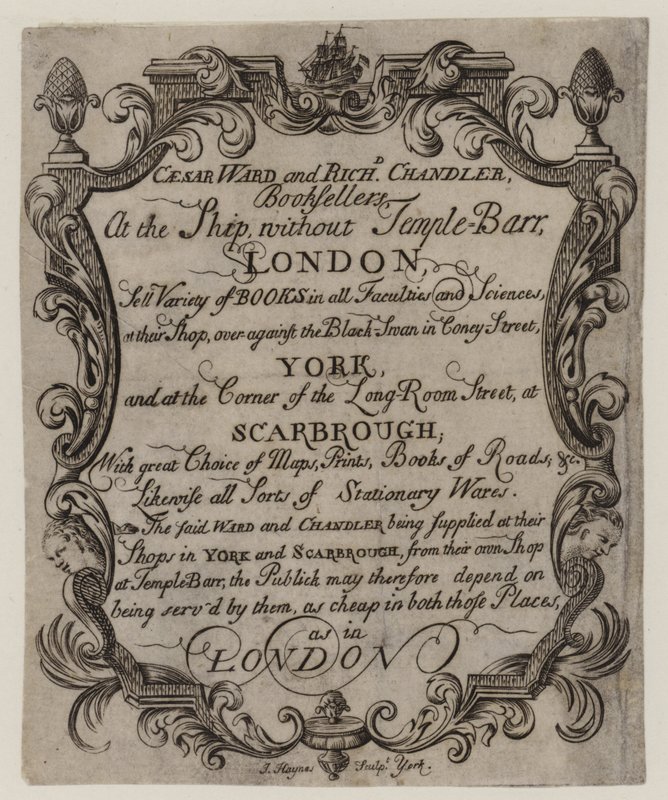 Booksellers, Caesar Ward and Richard Chandler by English School