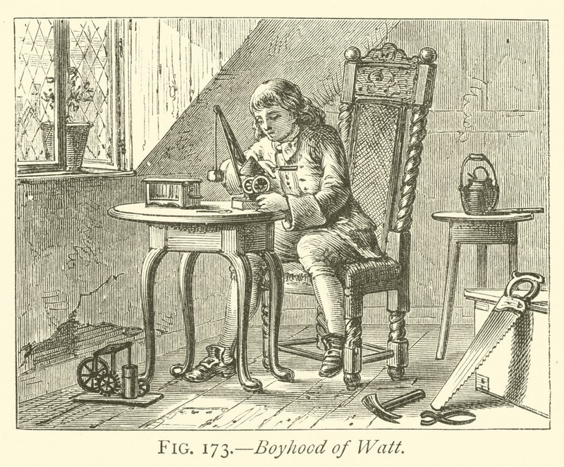 Boyhood of Watt by English School