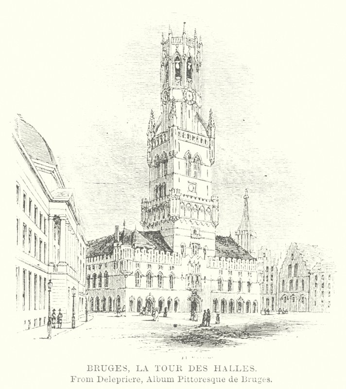Bruges, The Hall Tower by English School