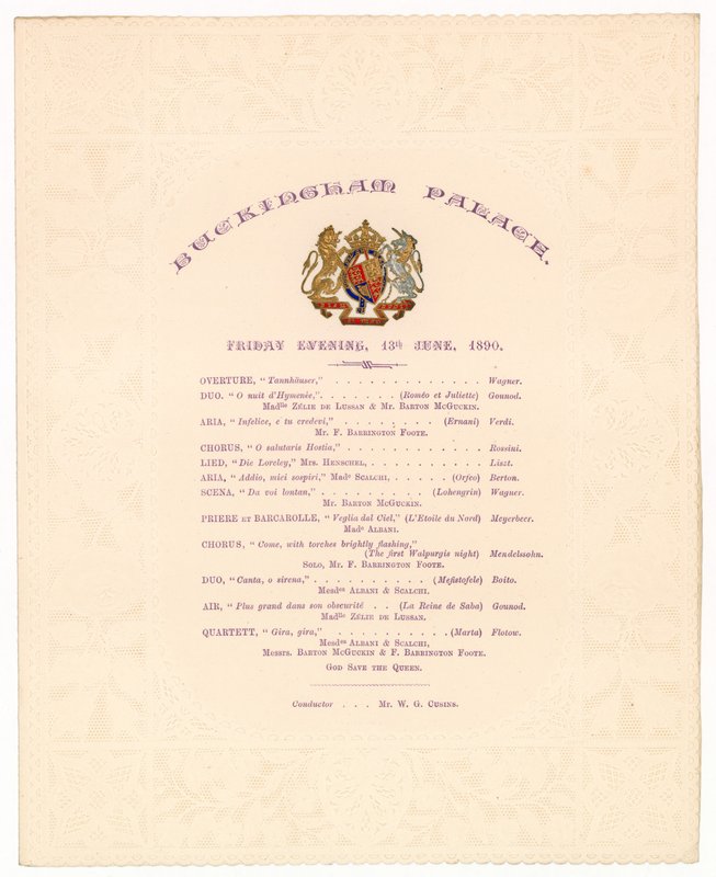 Buckingham Palace concert, 13 June 1890 by English School