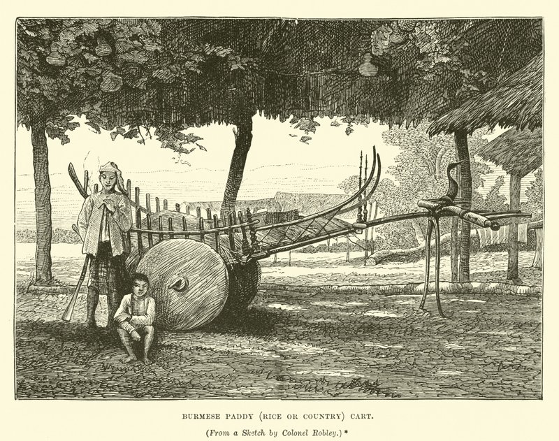 Burmese Paddy (Rice or Country) Cart by English School