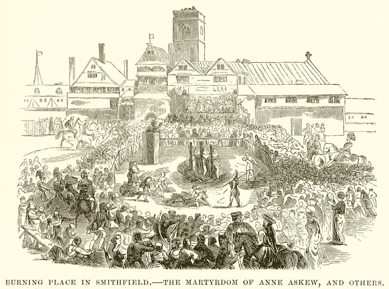 Burning Palace in Smithfield: The Martyrdom of Anne Askew and Others by English School