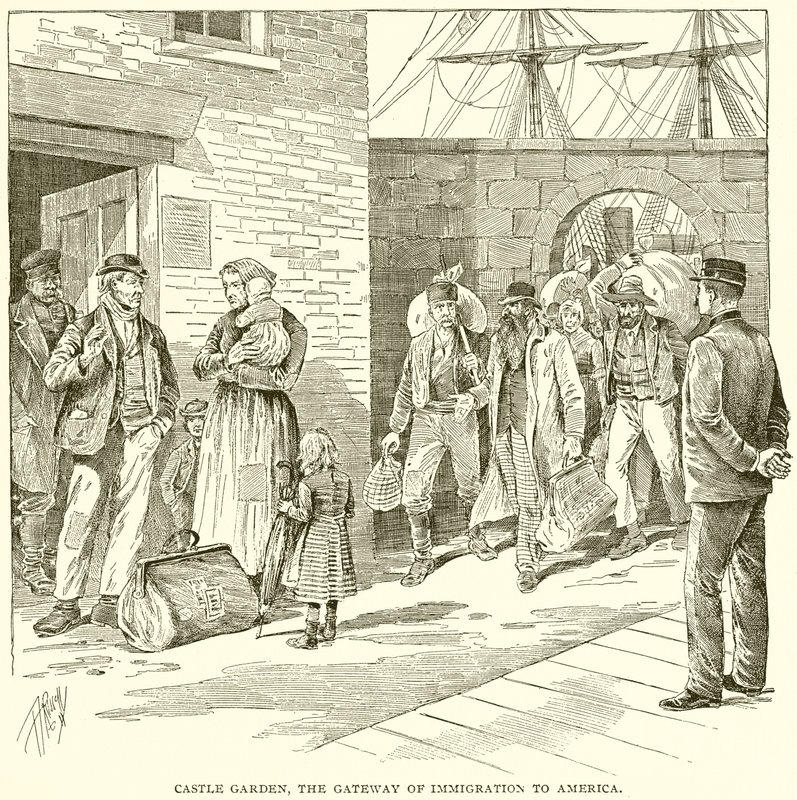 Castle Garden, the Gateway of Immigration to America by English School
