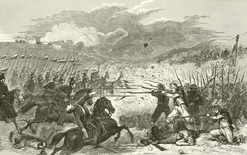Charge of Prussian Lancers at Weissenburg by English School