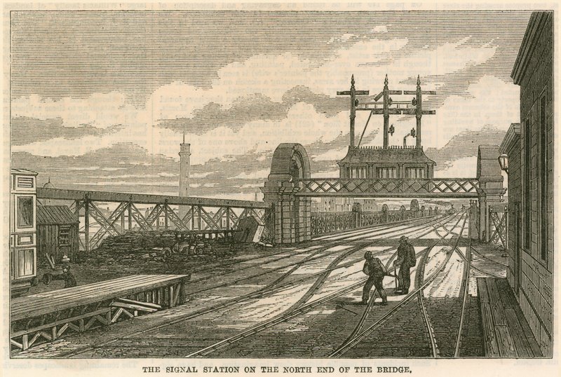 Charing Cross Station, London: The Signal Station on the north end of the bridge by English School