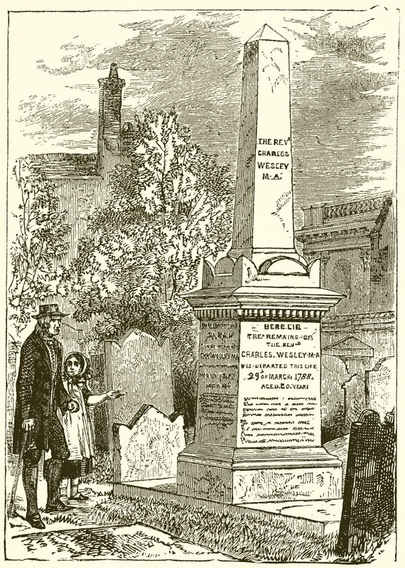Charles Wesley, Tombstone by English School
