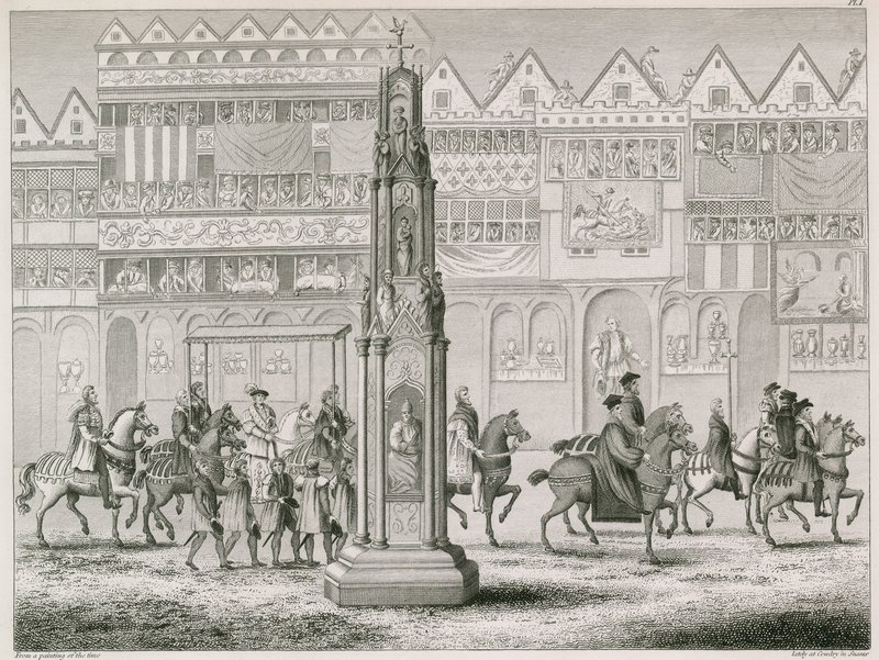 Cheapside Cross, as it appeared in the Year 1547 by English School