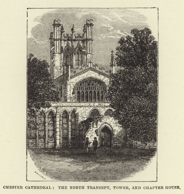 Chester Cathedral, the North Transept, Tower, and Chapter House by English School