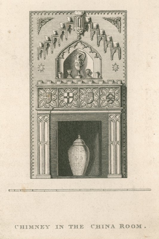Chimney in the China Room, Strawberry Hill, Twickenham, London by English School