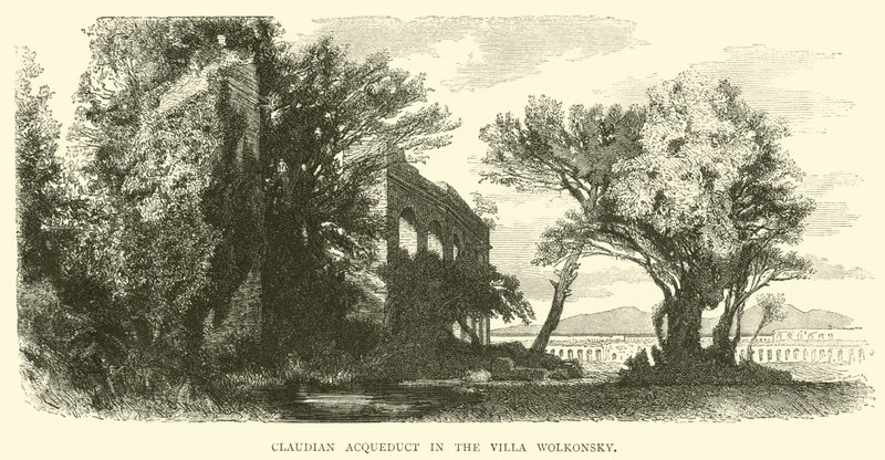 Claudian Aqueduct in the Villa Wolkonsky by English School