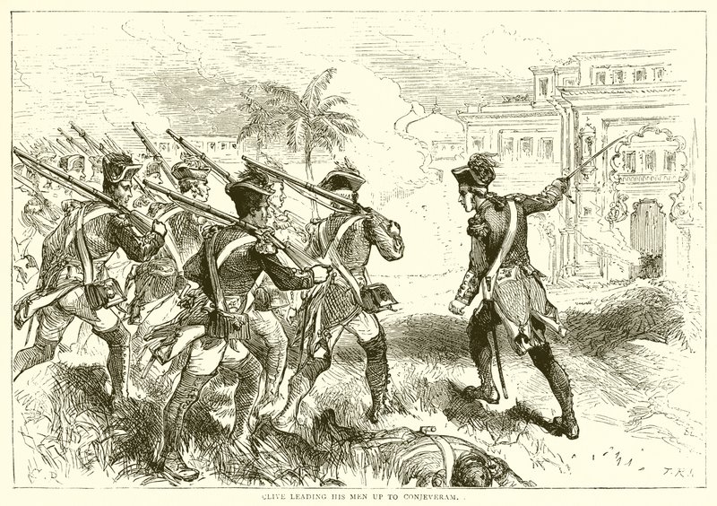 Clive Leading His Men Up to Conjeveram (1751) by English School
