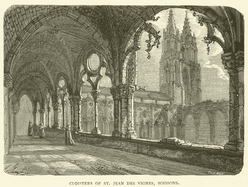 Cloisters of St Jean des Vignes, Soissons by English School