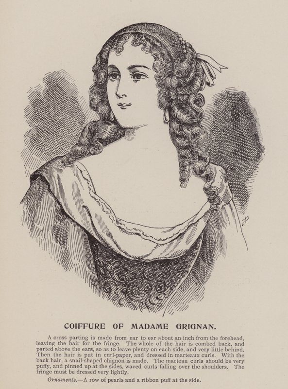 Hairstyle of Madame Grignan (engraving) by English School