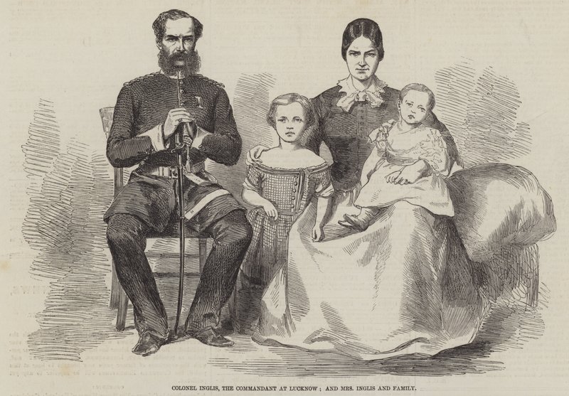Colonel Inglis, the Commandant at Lucknow, and Mrs Inglis and Family by English School