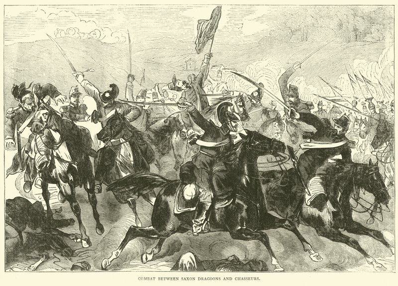 Combat between Saxon Dragoons and Chasseurs, September 1870 by English School