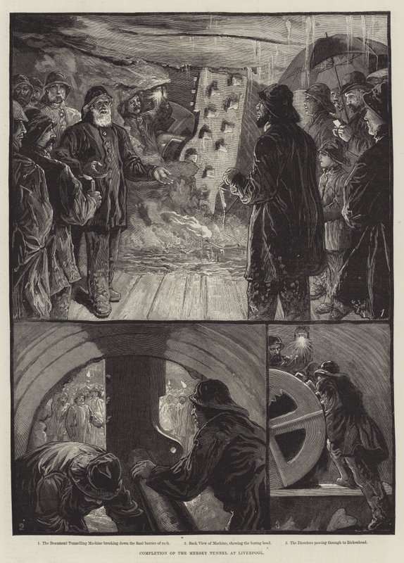 Completion of the Mersey Tunnel at Liverpool by English School