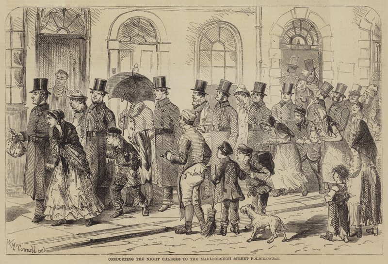Conducting the Night Charges to the Marlborough Street Police-Court by English School
