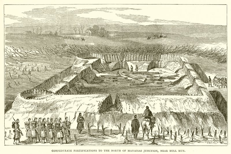 Confederate Fortifications to the North of Manassas Junction, near Bull Run by English School