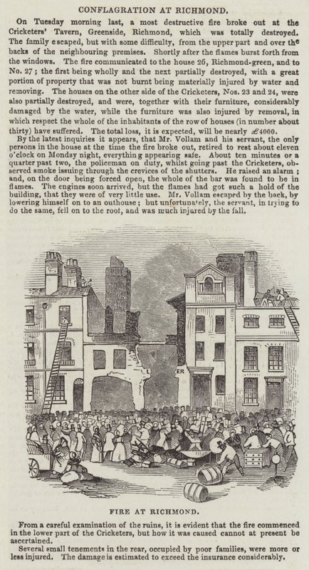 Conflagration at Richmond by English School