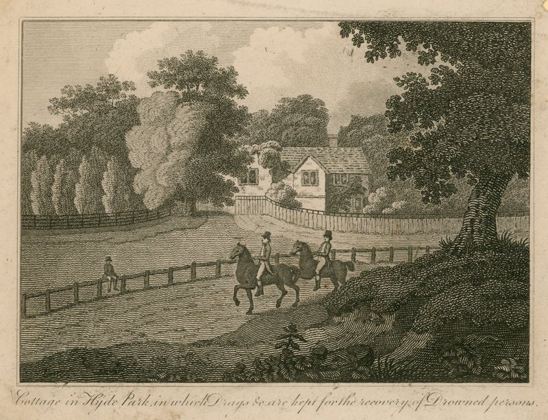 Cottage in Hyde Park in Which Drugs, etc, Are Kept for the Recovery of Drowned Persons by English School