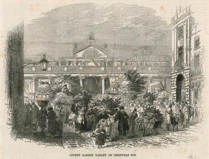 Covent Garden Market, London, on Christmas Eve by English School