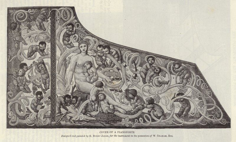 Cover of a Pianoforte Designed and Painted by Edward Burne-Jones by English School