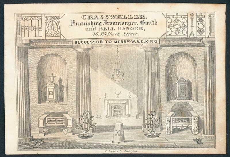 Crassweller, furnishing ironmonger, smith and bell hanger by English School